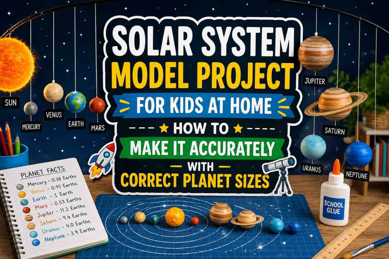 Solar System Model Project for Kids at Home — How to Make It Accurately With Correct Planet Sizes (2026)