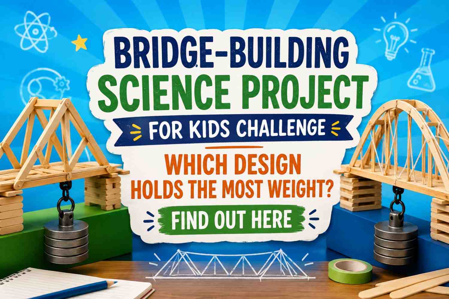 Bridge-Building Science Project for Kids Challenge — Which Design Holds the Most Weight? Find Out Here