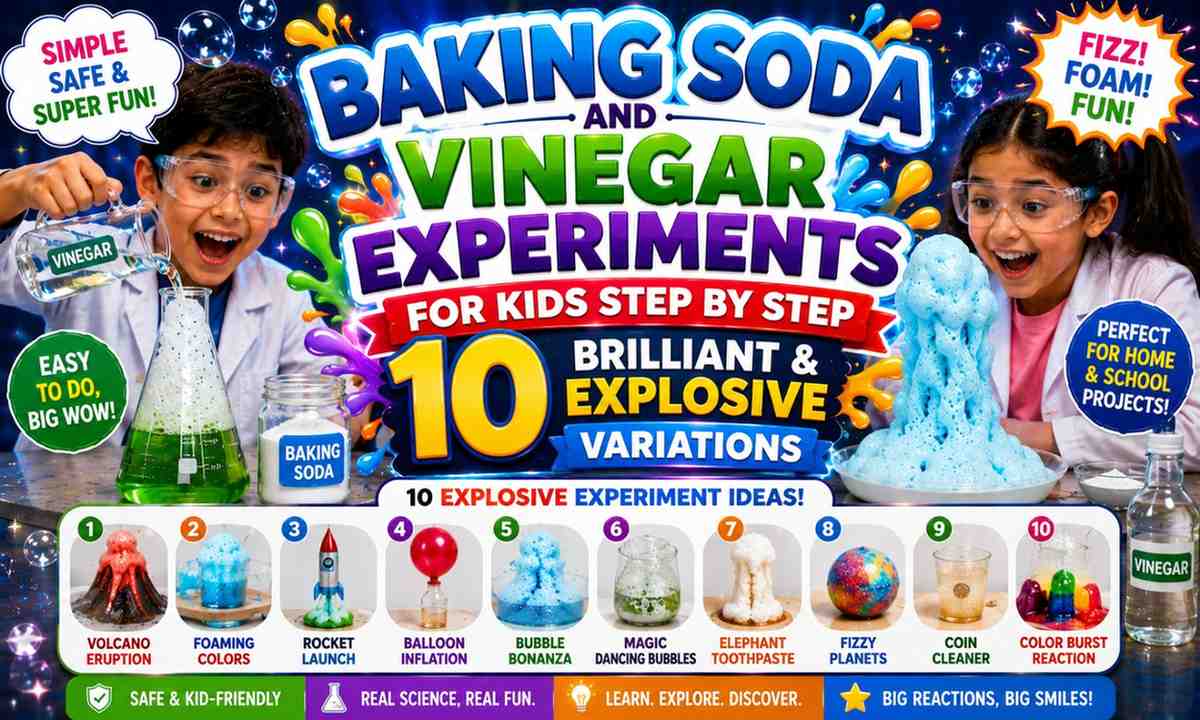 Baking soda and vinegar experiments for kids