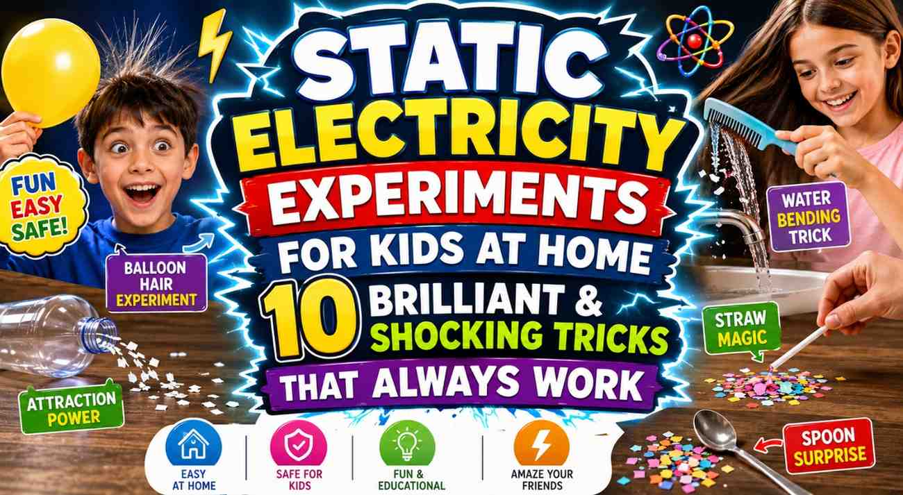 Static Electricity Experiments for Kids at Home — 10 Brilliant & Shocking Tricks That Always Work