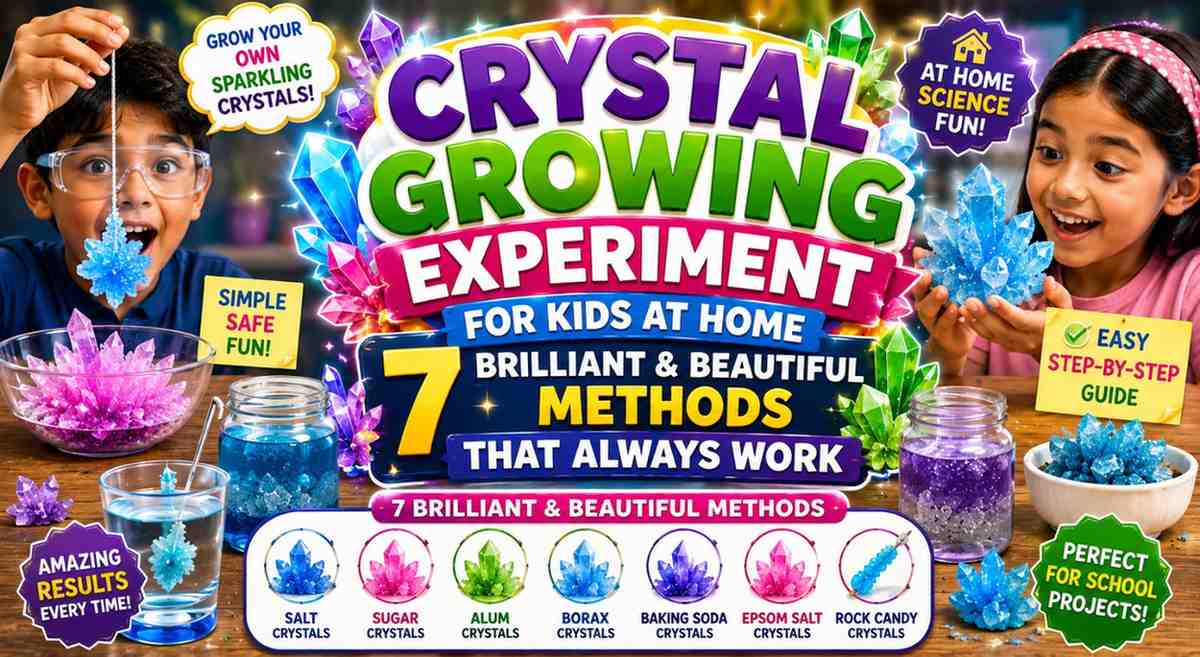 Crystal Growing Experiment for Kids at Home — 7 Brilliant & Beautiful Methods That Always Work