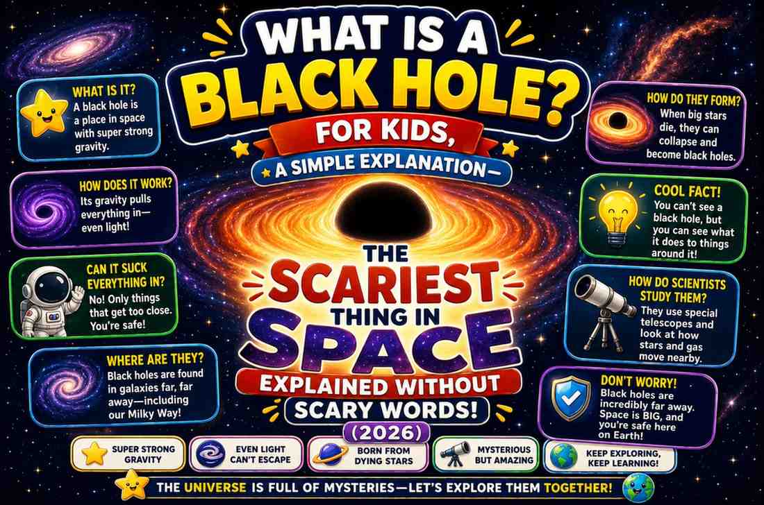 “What is a black hole?” For kids, a simple explanation—The Scariest Thing in Space Explained Without Scary Words (2026)