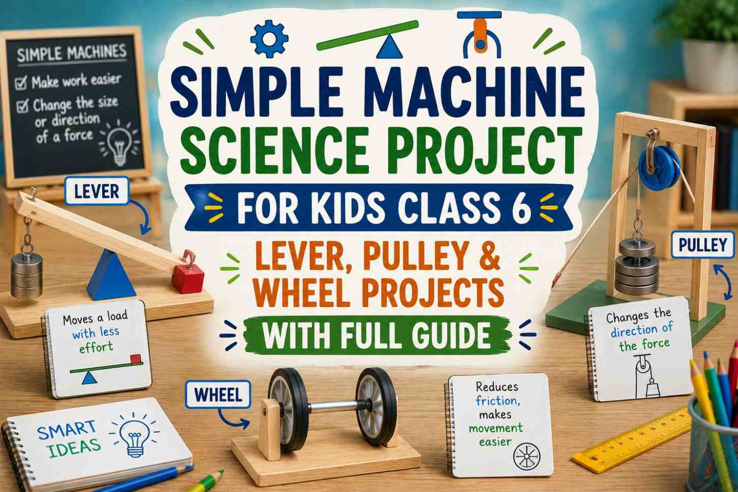 Simple Machine Science Project for Kids Class 6 — Lever, Pulley & Wheel Projects With Full Guide