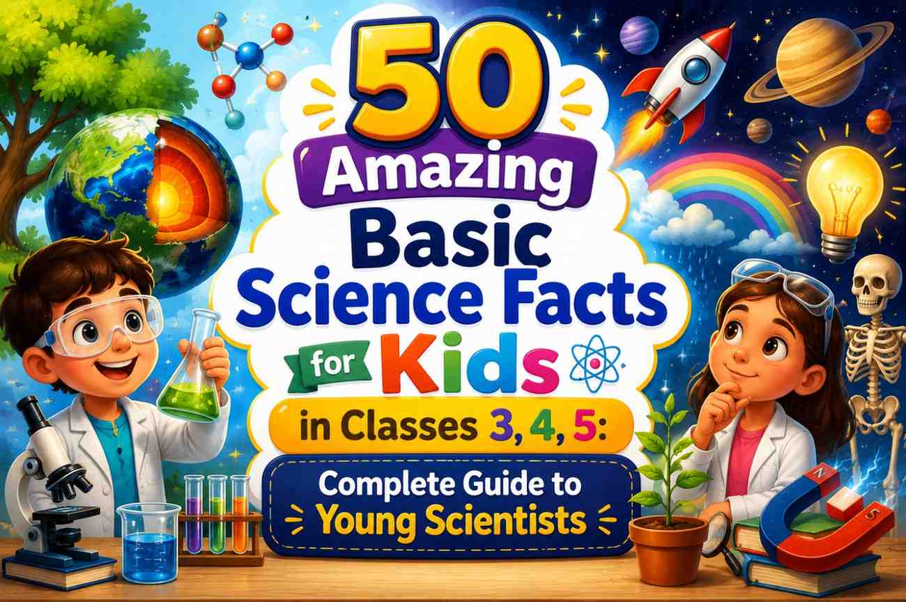 50 Amazing Basic Science Facts for Kids in Classes 3, 4, 5: Complete Guide to Young Scientists
